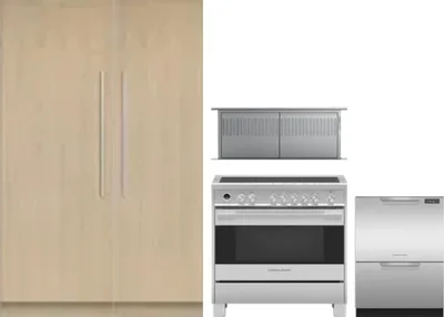 5 Piece Package Includes Refrigerator, Freezer, Range, Hood And Dishwasher
